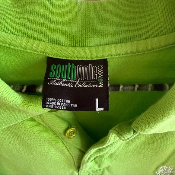South Pole Lime Green Polo Shirt Classic Design Large - Picture 3 of 6